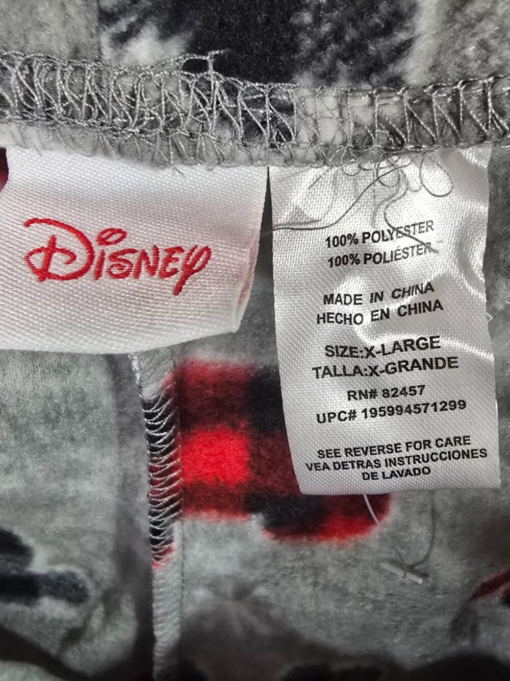 NWOT Disney Mickey Mouse Holiday fleece pajama pants - Size XL - Picture 4 of 6